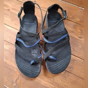 Merrell Women  Lilium Black Twilight Blue Outdoor Walking Sandal Size 8